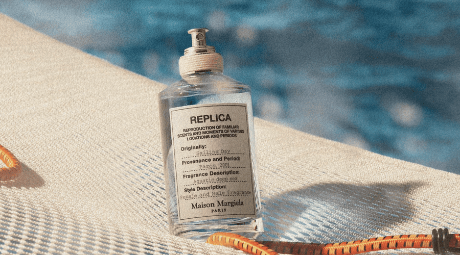 Maison Margiela perfume with a minimalist modern beach aesthetic
