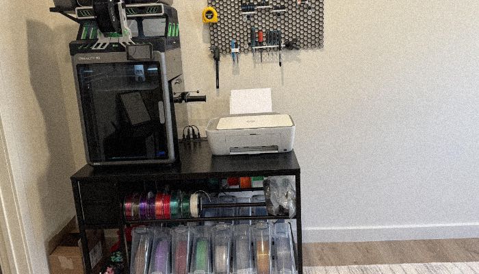 Image of a 3D printer with a full station setup to print 3D items